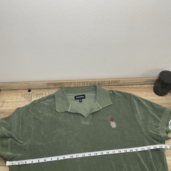 Bonobos Terry Cloth Polo Shirt Men XL Green Pineapple Towel Preppy Beach Coastal - Picture 6 of 7